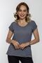 Back Robe Ruched Oil Wash Tshirt-misty Fog