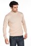 Dark Beige Men's Cotton Half Turtleneck Knitwear Sweater - 3