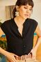 Woman's Black V-Neck Shirt GML-19000244 - 4