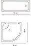Bathroom Curtain 1x180x200 Single Wing Shower Curtain with Ring Gift 2558 - 5