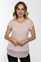Chiffon Oil Wash Hem T-Shirt - Light Pink