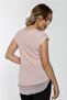 Chiffon Oil Wash Hem T-Shirt - Light Pink - 3