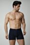 Men's Navy Blue Cotton Lycra 3-Piece Boxers
