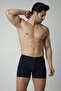 Men's Navy Blue Cotton Lycra 3-Piece Boxers - 2