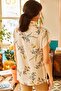 Women's Beige Floral Bat Viscose Shirt GML-19000613 - 2