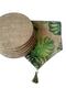American placemat green camel sole patterned runner (6 wicker patterned charger plates)