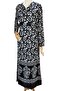 Women's Black and White Viscose Hijab Dress - 2