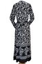 Women's Black and White Viscose Hijab Dress - 3