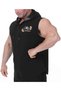 Men's Fitness Bodybuilding Hooded Black Vest 3624 - 3
