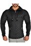 Men's Black Fitness Performance Hooded Zippered Sweatshirt 3618