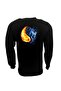 Unisex Black Fire And Water Back And Front Printed Sweatshirt - 2