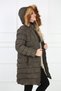 Women's Khaki Colored Removable Hooded and Fur Puffer Coat - 6