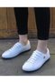 White Women's Genuine Leather Casual Sneaker Shoes V6 - 2