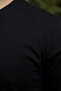 Men's Black Slim Fit V-Neck Combed Cotton Long Sleeve T-shirt F51550 - 5
