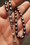 Men's 5X8Mm Barley Cut Tuğra Model Hematite Rosary, Natural Stone Rosary - 2