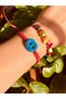 Pink Syriac Bracelet and Mother of Pearl Stone Bracelet 2-Piece Combination - 2