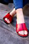 - 9200-3 Red Detailed Orthopedic Women's Slippers