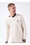 Men's Crew Neck Ecru Sweater Parades-Sk22 - 3
