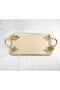 Pinkish Metal Gold Handled Tray Cream - 2