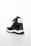 Girl's White Fur Shiny High Sole Boots Lace Up Half Boots Resistant to Cold Weather - 7