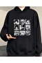 My Hero Academia Collage Black 100% Cotton Long Sleeve Hooded Sweetshirt - 3