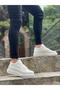 Men's White Casual Lace-up Skin Comfortable Sneaker Flexible Thick Comfortable Sole Walking Shoes