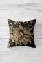 Gold Flower and Swirl Patterned Throw Pillow Cover Set - Hidden Zipper, 4 Pieces - 2