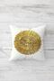 Gold Flower Patterned Hidden Zippered Throw Pillow Cover Sofa Pillow Cover Set (4pcs) - 3