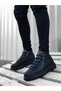 Men's Black Faux Leather Casual Boots Warm Winter Comfort Sole Casual Shoes Lace-Up - 2