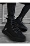 Men's Black High Thick Sole Casual Boots Durable Leather Does Not Cause Sweat Proof Postal Shoes