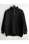 Black Half Zipper Sweatshirt