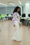 Solid Color Wide Leg Women's Trousers - 4