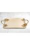 Pinkish Metal Gold Handled Tray Cream