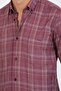 Men's Burgundy Long Sleeve Checkered Pocket Collar Buttoned Shirt - 4