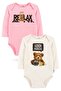 2-Piece 100% Cotton Organic Printed Snap Fastener Baby Bodysuit