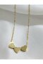 Gold Color 3 Piece Heart Steel Necklace - 2