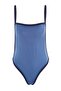Blue Square Collar Color Block High Leg Swimsuit TBESS23MA00048 - 7