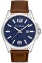 800411F12 Leather Band Men's Wristwatch 30 Mt Waterproof