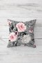 Rose Bouquet Patterned and Plain Throw Pillow with Hidden Zipper Throw Pillow Cover Seat Pillow Cover Set (4pcs) - 2