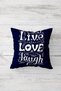 Live Love Laugf Floral Patterned Concealed Zippered Throw Pillow Cover Sofa Pillow Cover Set (4pcs) - 3