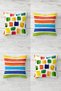 Renl Blocked Checkered Combination Hidden Zippered Throw Pillow Cover Seat Pillow Cover Set (4pcs)