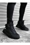 Men's Black Lace-Up High Heel Boots Leather Water Resistant Luxury Casual Winter Boots Comfortable - 2
