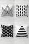 Triangle And Lines Patterned Hidden Zippered Throw Pillow Cover Sofa Pillow Cover Set(4pcs)