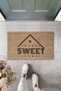 Roofed Home Sweet Home Decorative Interior and Exterior Door Mat 70X45 cm
