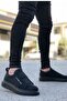 Men's Black High Sole Casual Shoes Thick Double-Strap Durable Leather Odor-Free Sneakers