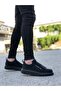 Men's Black High Sole Casual Shoes Thick Double-Strap Durable Leather Odor-Free Sneakers - 2