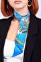 Silk Twilly Scarf| Blue Van Gogh Almond Flower| Nomads Felt