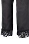 Black Satin Lace Shirt-Pants Woven Pajamas Set Thmaw23Pt00028 - 7