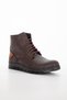 Men's Daily Brown Faux Leather Lace Up Zippered High Top Boots Thick Sole Winter Shoes - 6
