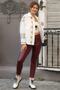 White Shirt Collar Long Sleeve Buttoned Double Pocket Embroidered Oversize Casual Woven Shirt Jacket - 4